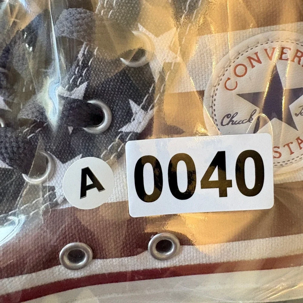 Converse All Star High Top Sneakers Kids Size 13 American Flag Print Zip Closure